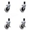 Service Caster 3 Inch Thermoplastic Wheel 1-3/4 Inch Expanding Stem Caster Set with 2 Brakes SCC-EX05S310-TPRS-134-2-SLB-2 - alternate 1